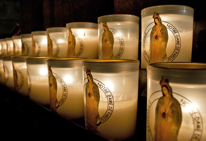 Candles in Notre Dame Cathedral