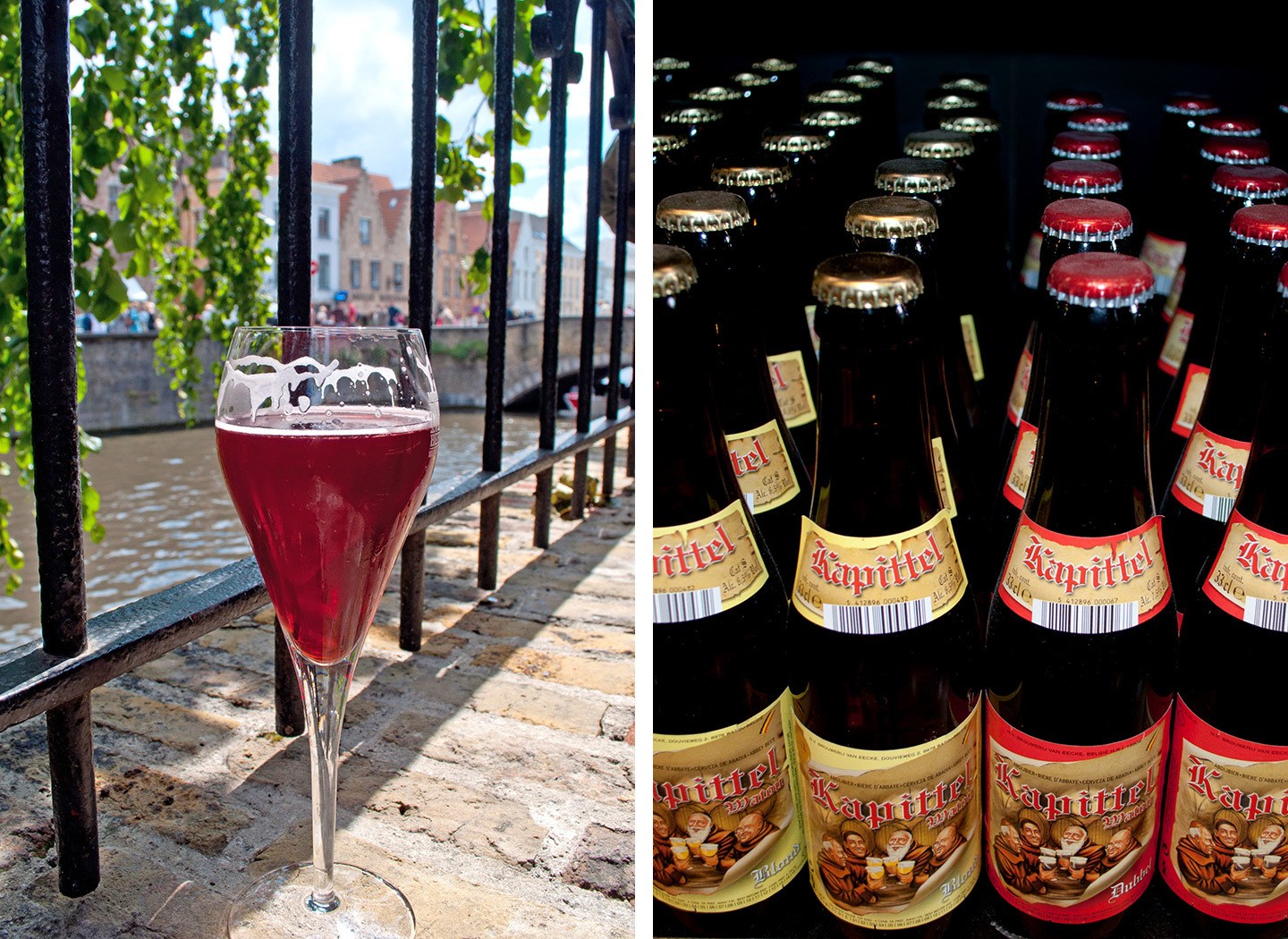 Beer by the canals on a weekend in Bruges