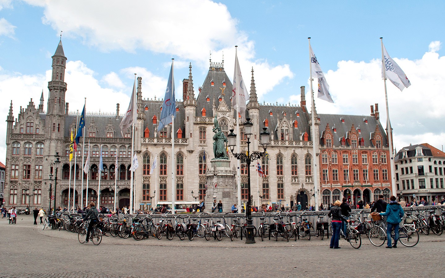 Medieval buildings in the historic centre of Bruges