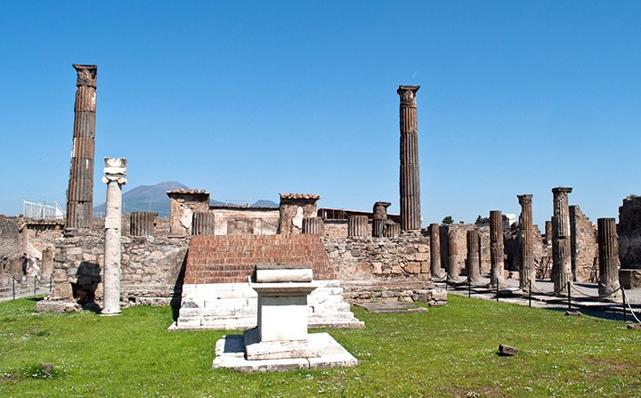 Ruined temple at Pompeii, Italy