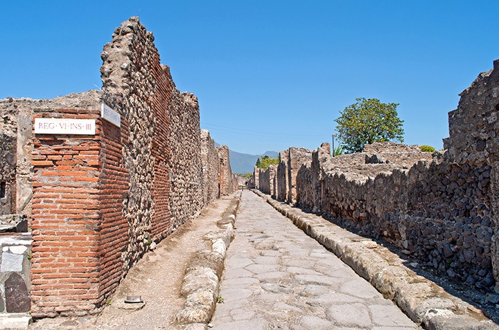 Pompeii streets, Italy