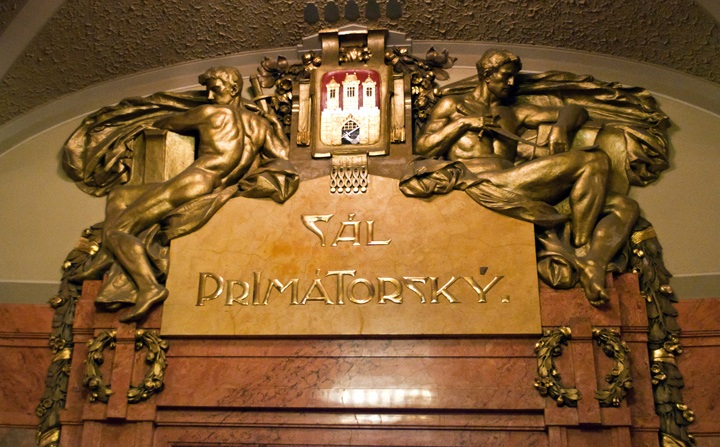 Door engraving at Municipal House