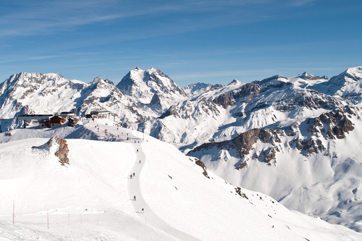 Skiing in Meribel-Mottaret, French Alps