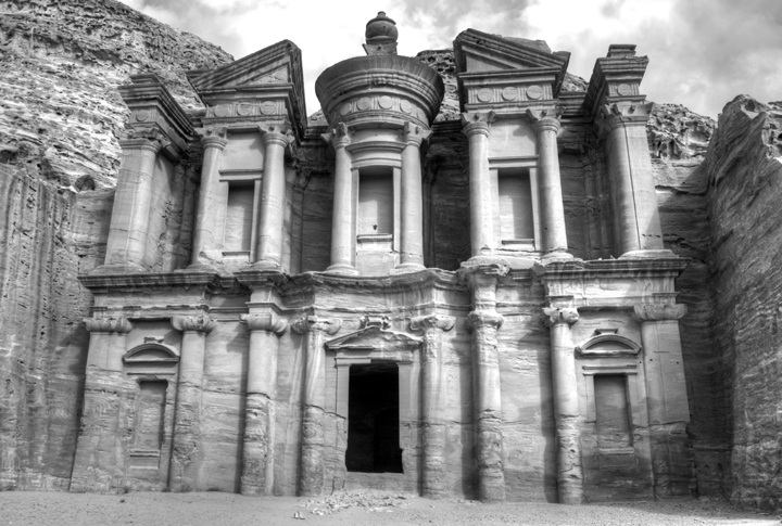 The mountainous Monastery in Petra, Jordan