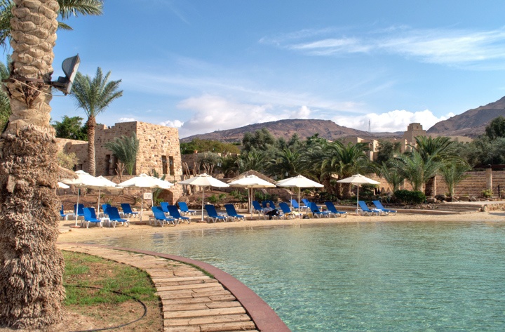 Swimming pool at the five star Movenpick Hotel and Spa Dead Sea, Jordan