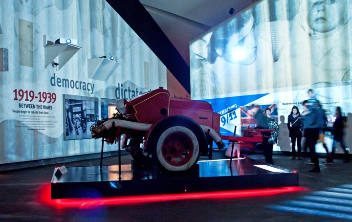 Exhibits in the Imperial War Museum North, Salford Quays, Manchester