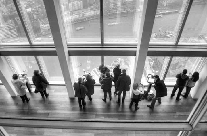 The View from the Shard in the snow, London