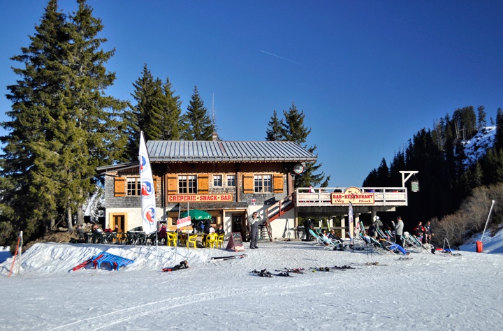 Chez Minet restaurant on the slopes of La Grand Terche, French Alps