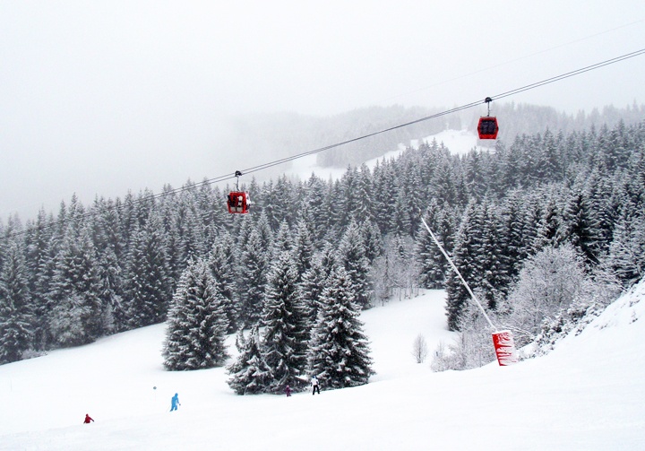 Snow in Les Gets in the French Alps