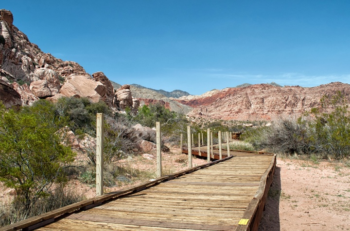 Walkway at Red Springs in Red Rock Canyon, Nevada, USA