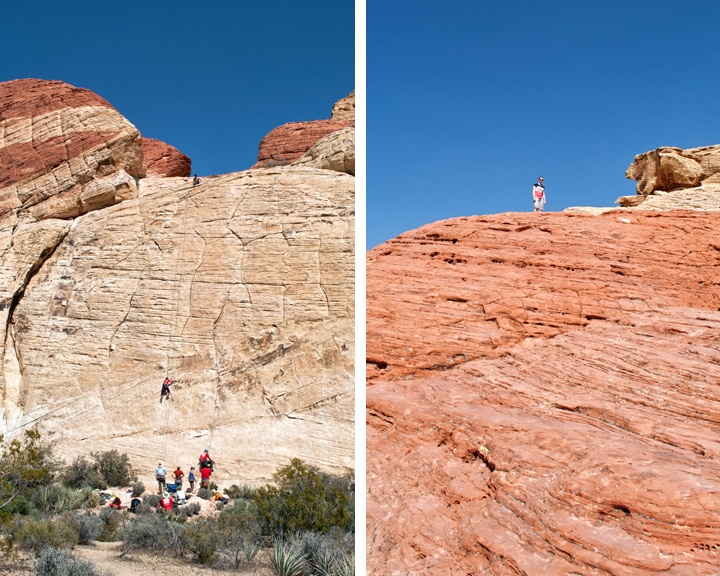 Climbers at Red Rock Canyon in Nevada, USA