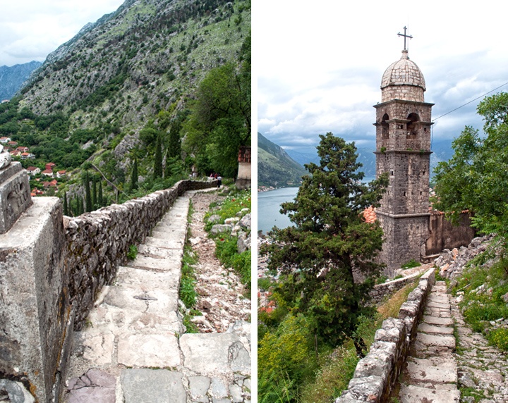 The fortified city walls of Kotor, Montenegro