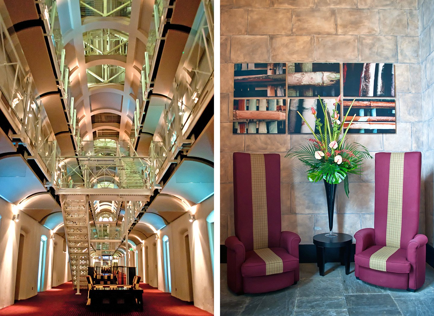 The hotel atrium and entrance