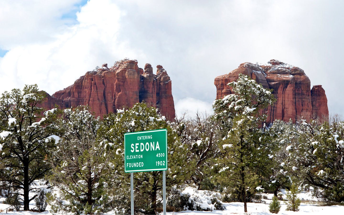 Snow in Sedona in winter
