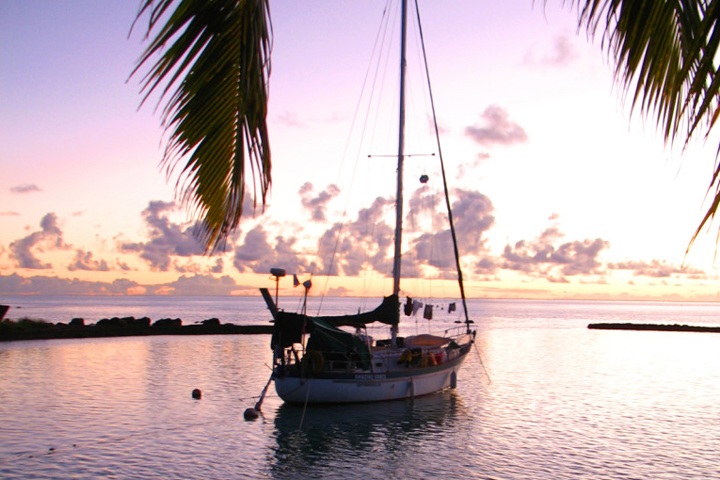 The Amazing Grace boat in Aitutaki