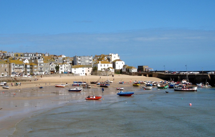 St Ives harbour in Cornwall, UK