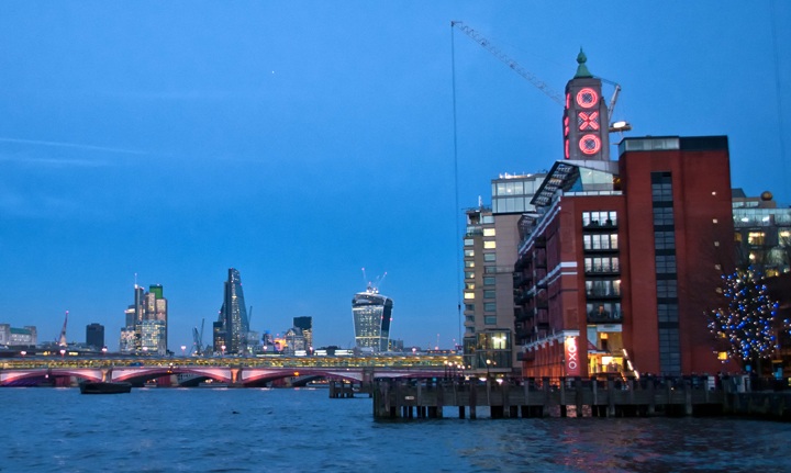 London's South Bank at dusk