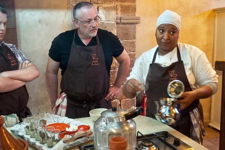 Mint tea at L'Atelier Madada Moroccan cookery school, Essaouira, Morocco