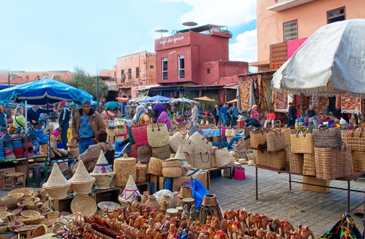 The souks of Marrakech, Morocco