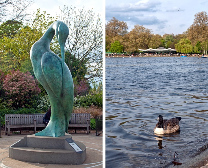 Hyde Park heron statue, London