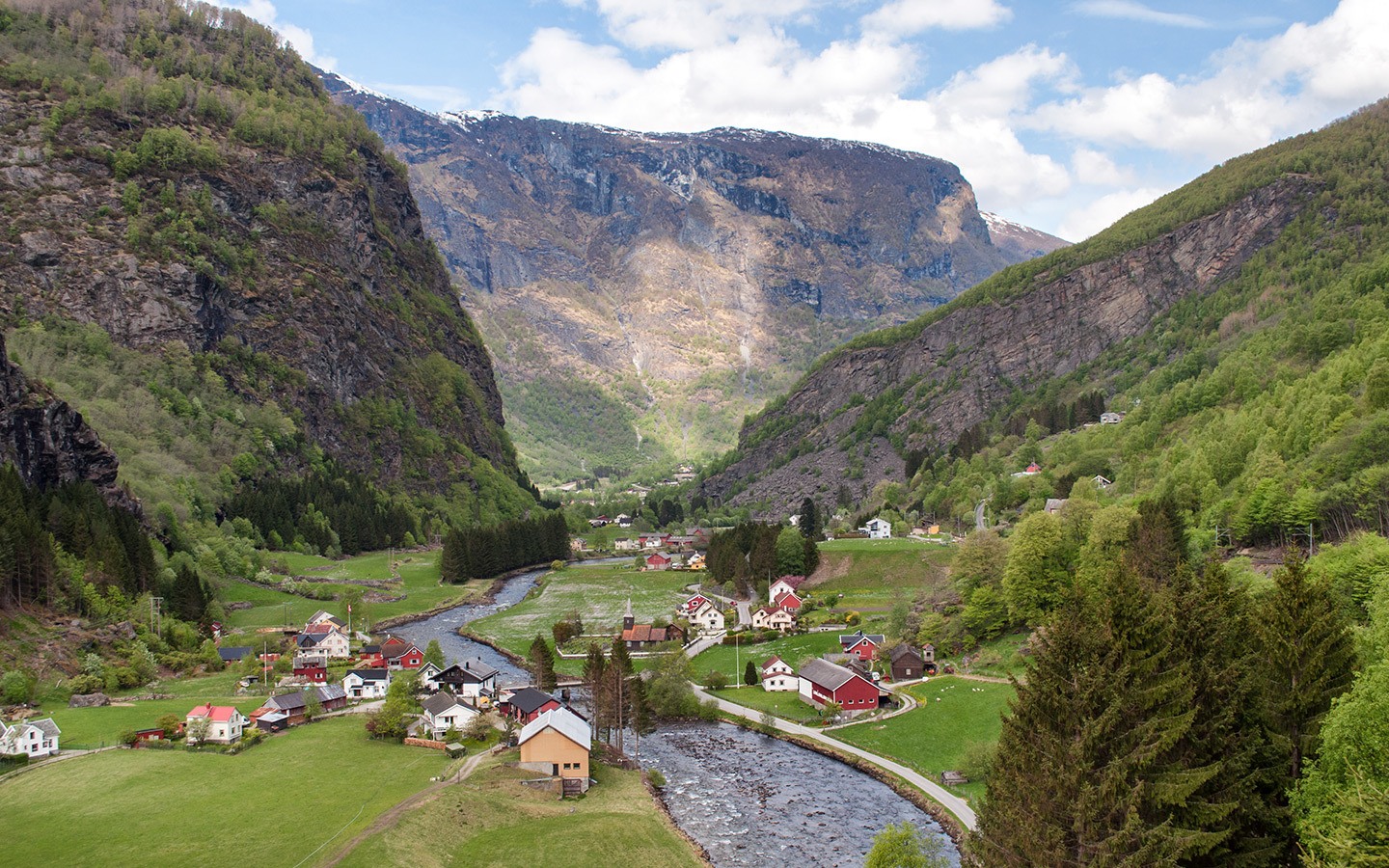 Looking down the Flam Valley in Norway