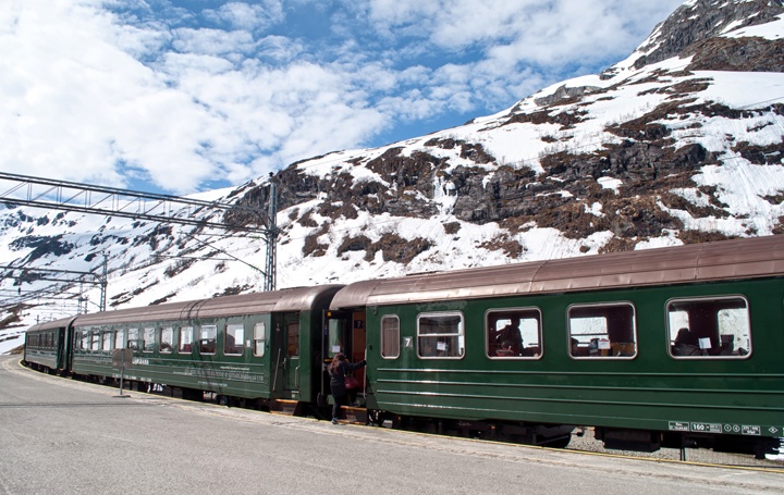 Flamsbana scenic railway in Norwegian fjords