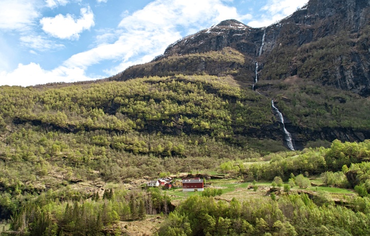 Flamsbana scenic railway in Norwegian fjords