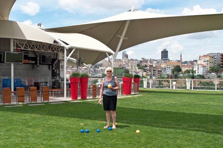 Boules on deck of Celebrity Equinox cruise ship