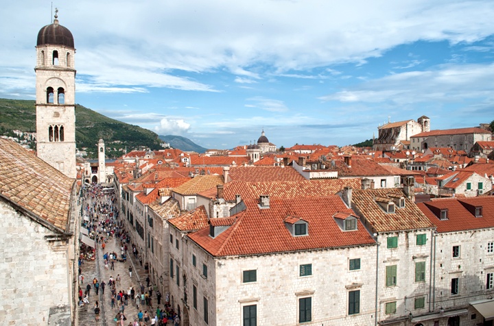 Kilátás Dubrovnik városfalakról, Horvátország