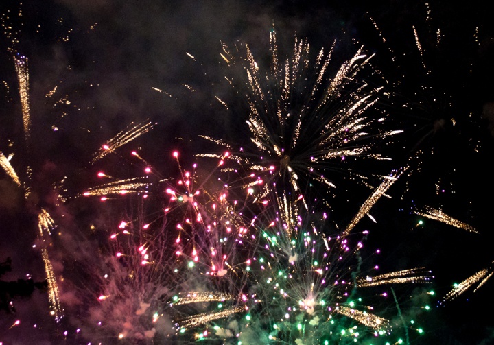 Fireworks over Strasbourg, France