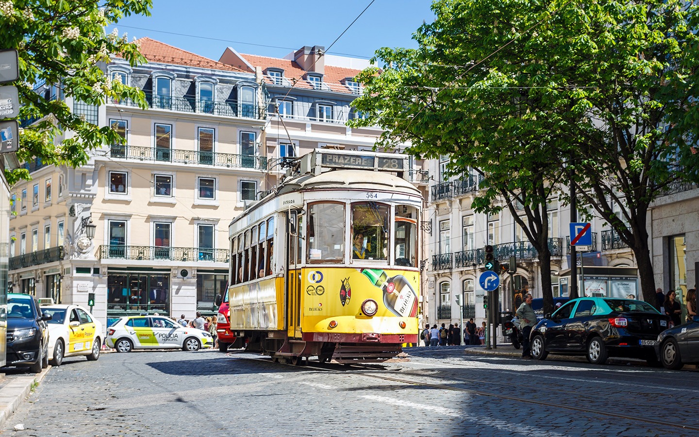 ポルトガルのリスボンの路面電車