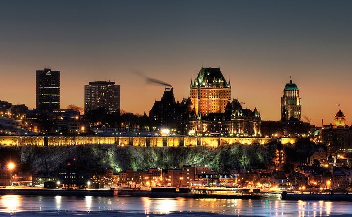 Quebec City at night, Canada