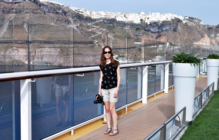 Sailing out of Santorini on Celebrity Equinox