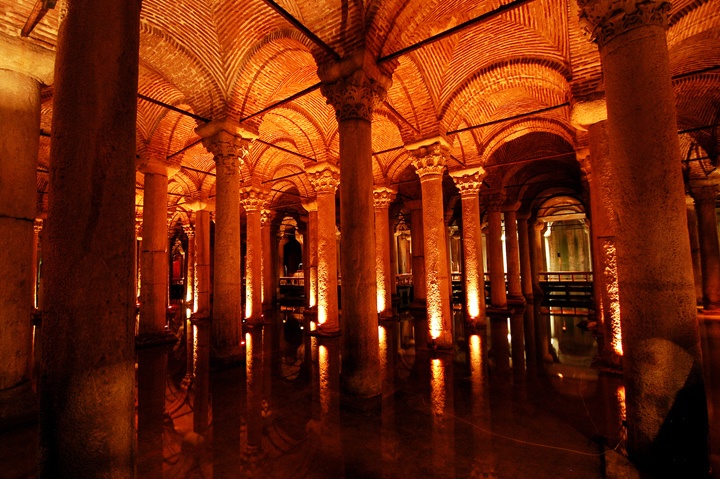 The Basilica Cistern in Istanbul, Turkey