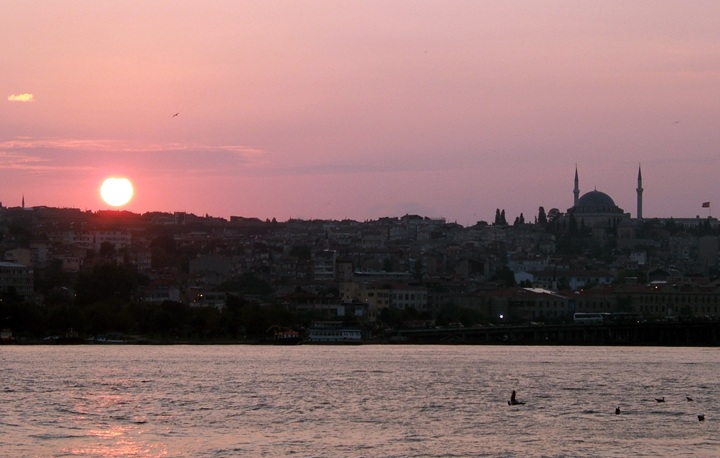 Sunset over the Bophorus, Istanbul, Turkey