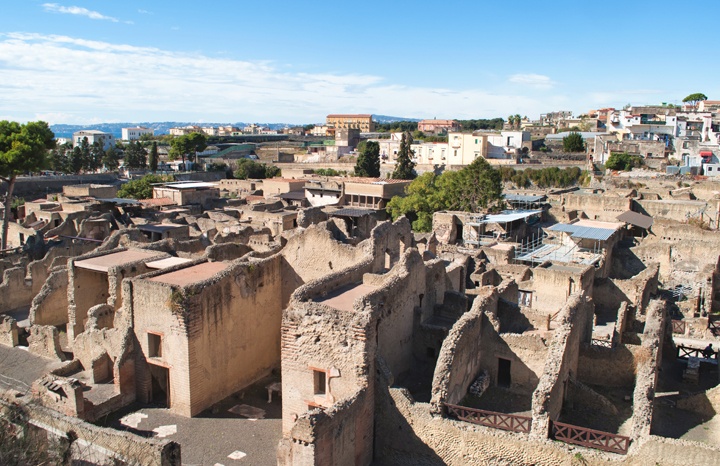 The archaeological ruins at Herculaneum