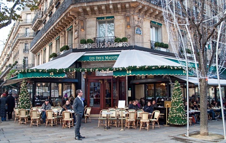 Deux Magots cafe in St Germain Paris