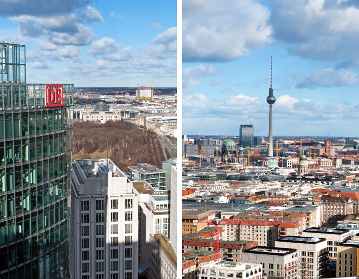 Berlin views from Panoramapunkt Tower