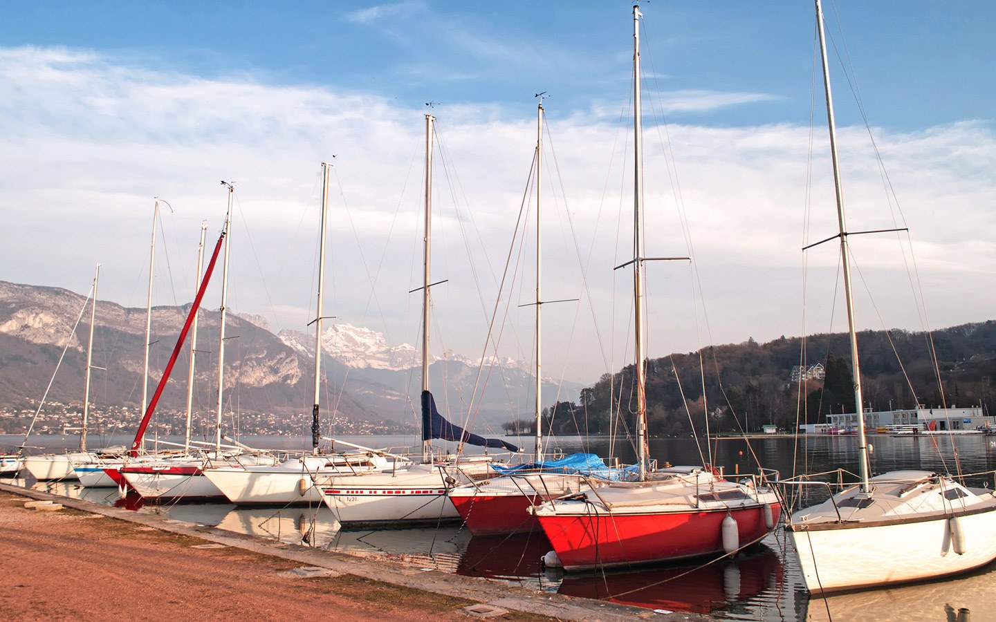 Boats on Lake Annecy, France