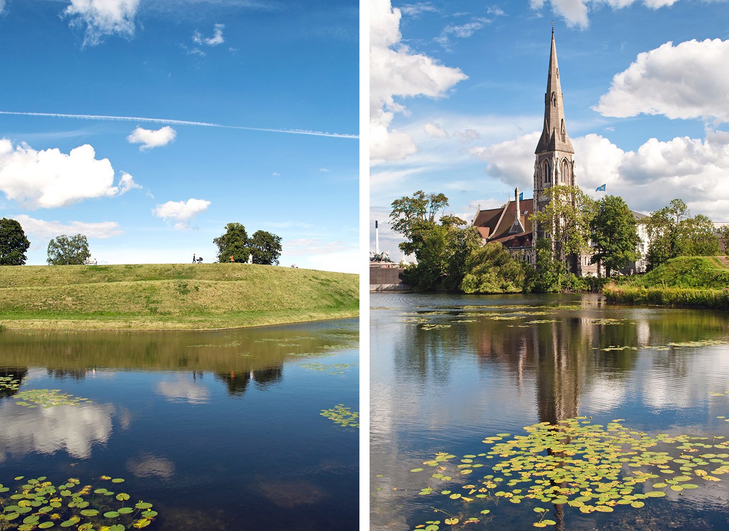 Reflections in the water at the Kastellet gardens