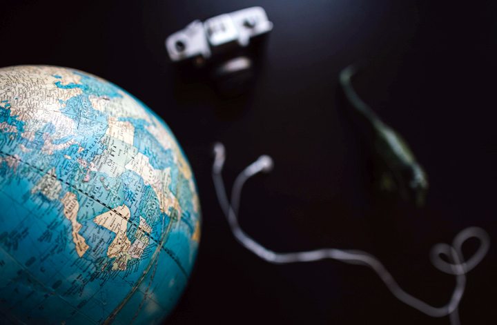 Globe and camera