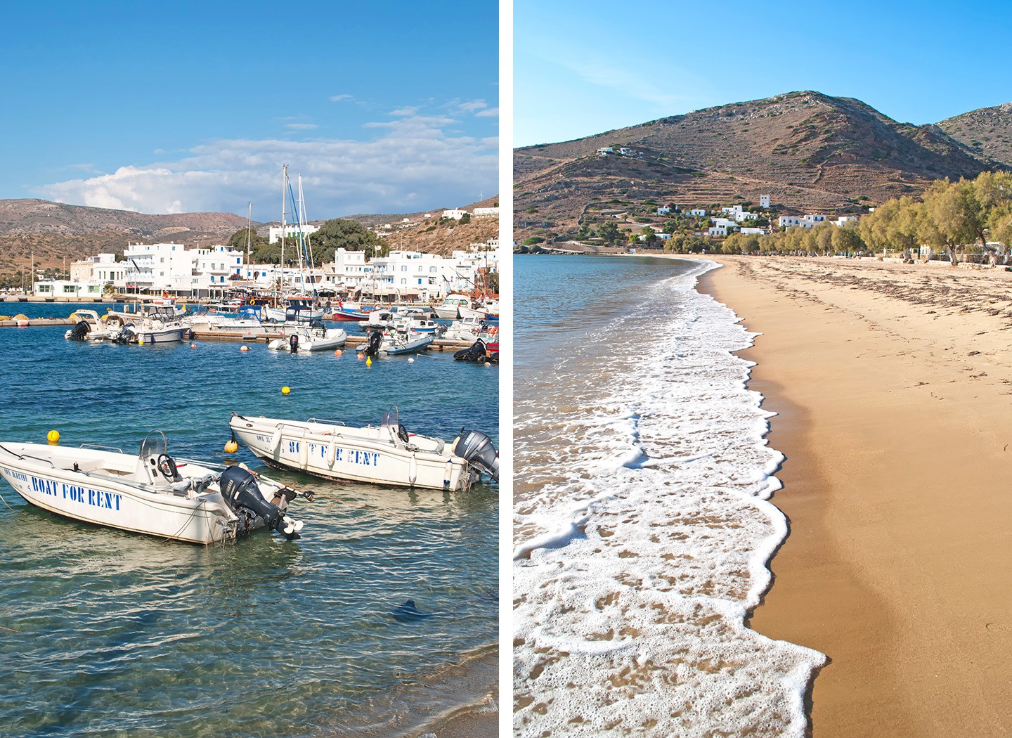 Boats in the port at Ios, Greek Islands