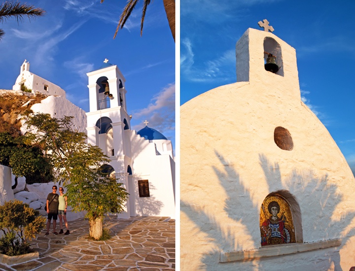 Sunset churches in Ios Greece