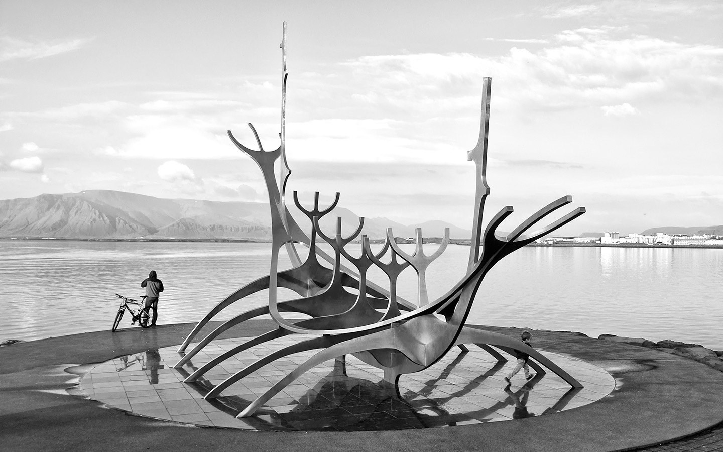 The Sun Voyager or Sólfar sculpture