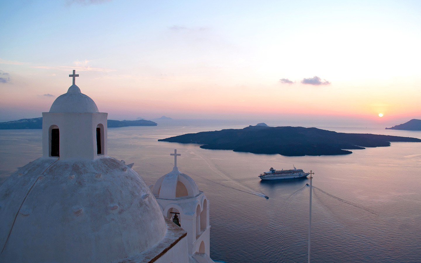 Santorini sunset views from Fira (Thira)