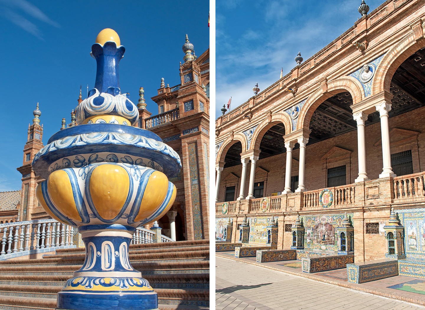 The Plaza de España in Seville, Spain