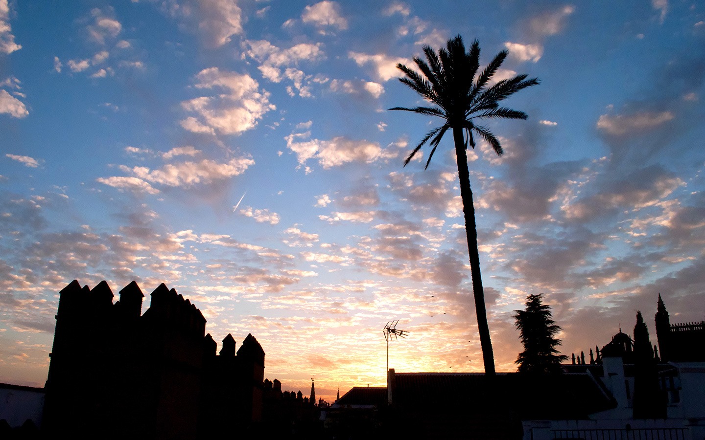 Sunset over the roof of the Alcazar
