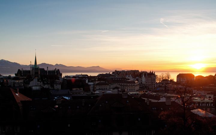 Sunset over Lausanne
