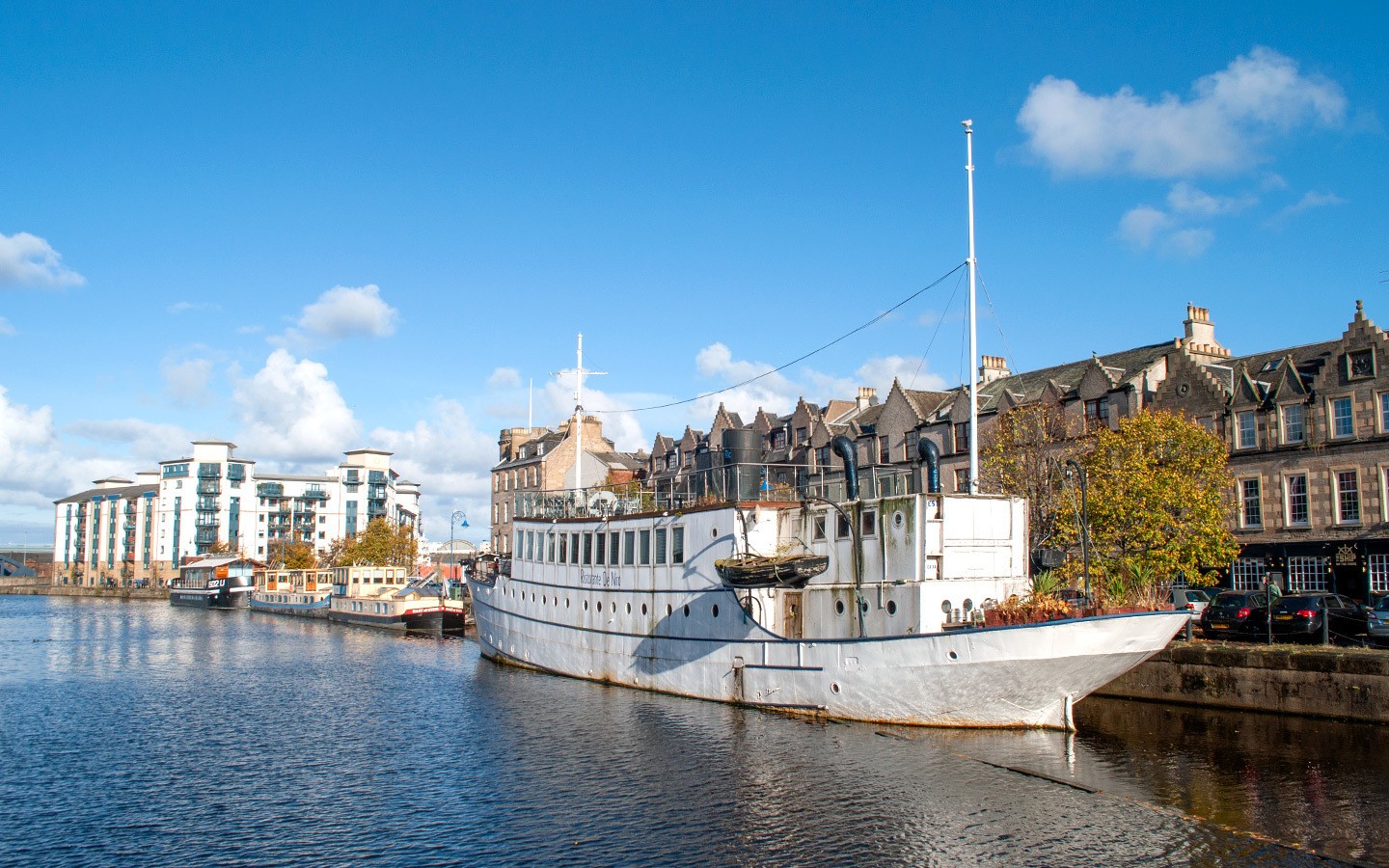 Ships in the docks in Leith