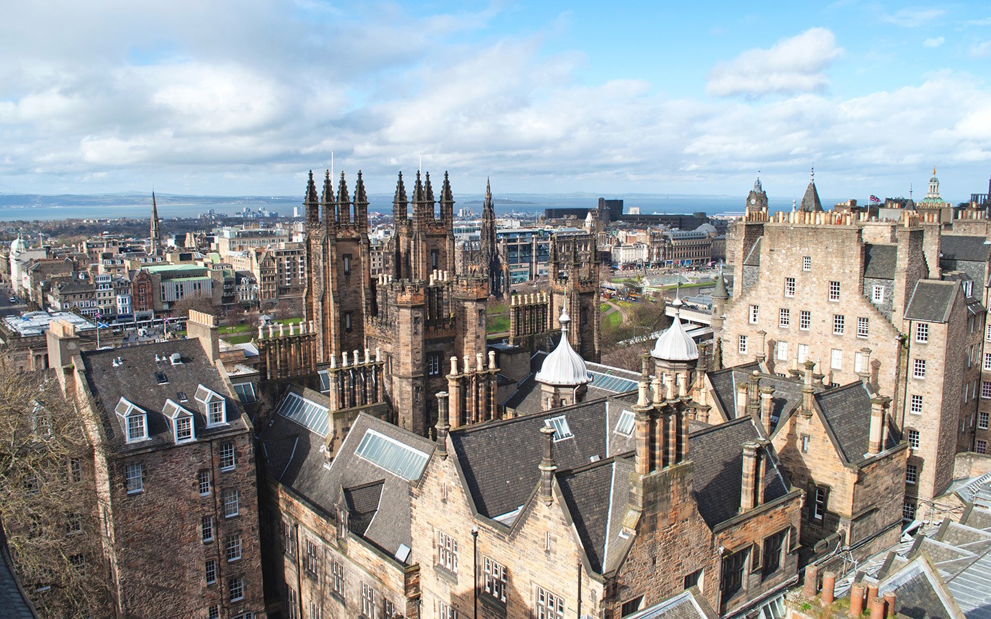 Views across Edinburgh from the rooftop of the Camera Obscura